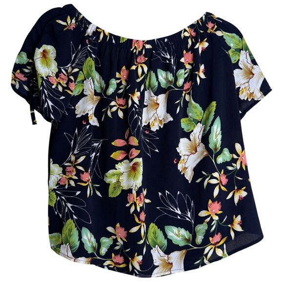 Jacqueline de Yong by Only Blouse Top Women US Small Floral Black Whimsigoth - Picture 1 of 9